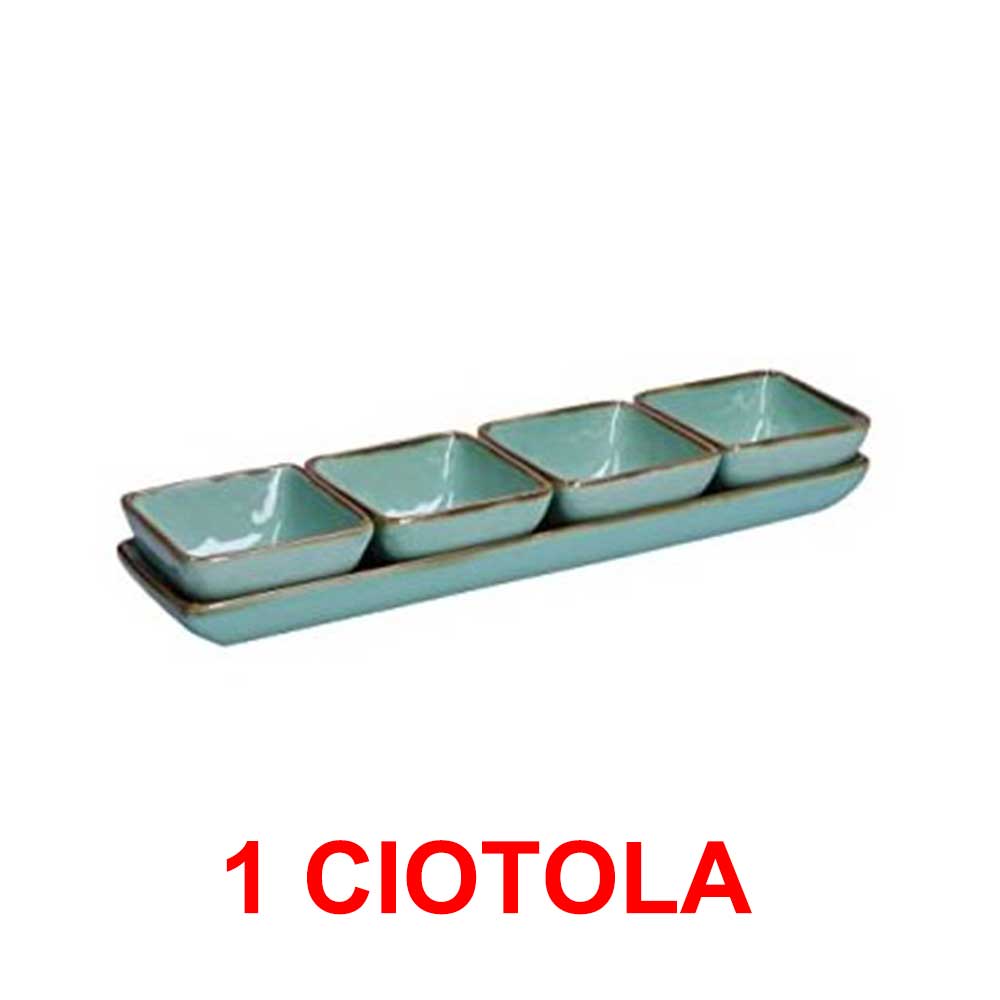 CIOTOLA QUADRATA 8CM VERDE ACQUA LINEA CONCERTO