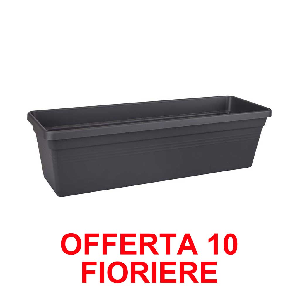 OFFERTA 10 FIORIERA GREEN BASICS TROUGH 50CM LIVING BLACK