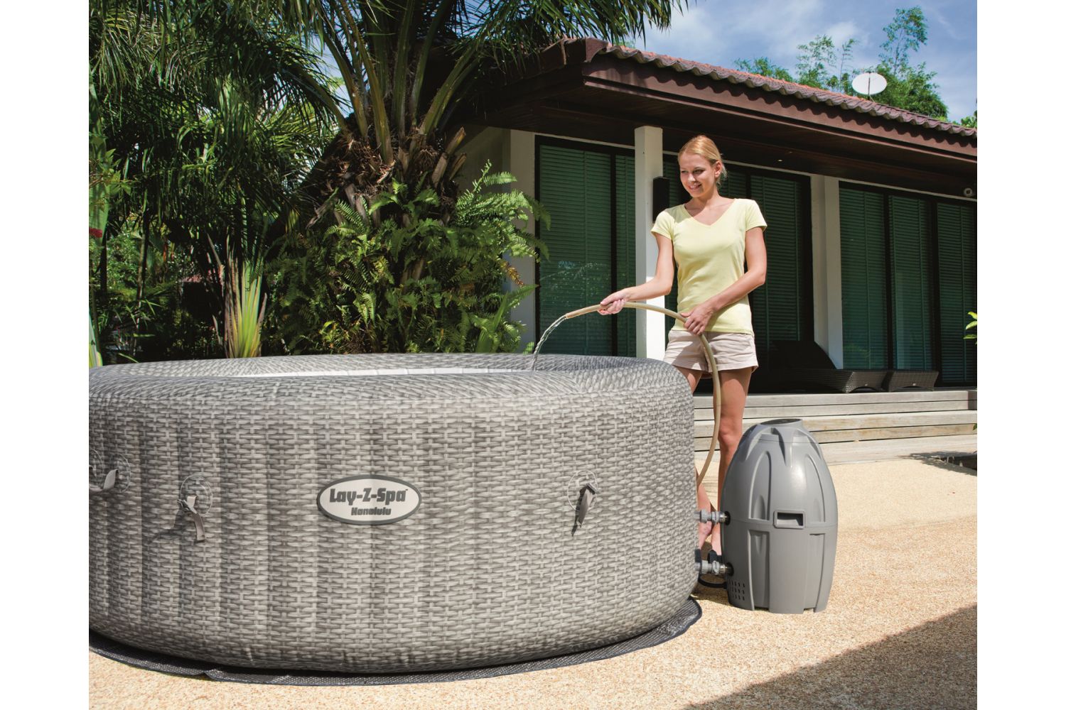 PISCINA IDROMASSAGGIO LAY-Z-SPA 196X71CM HONOLULU AIRJET 4/6 ADULTI