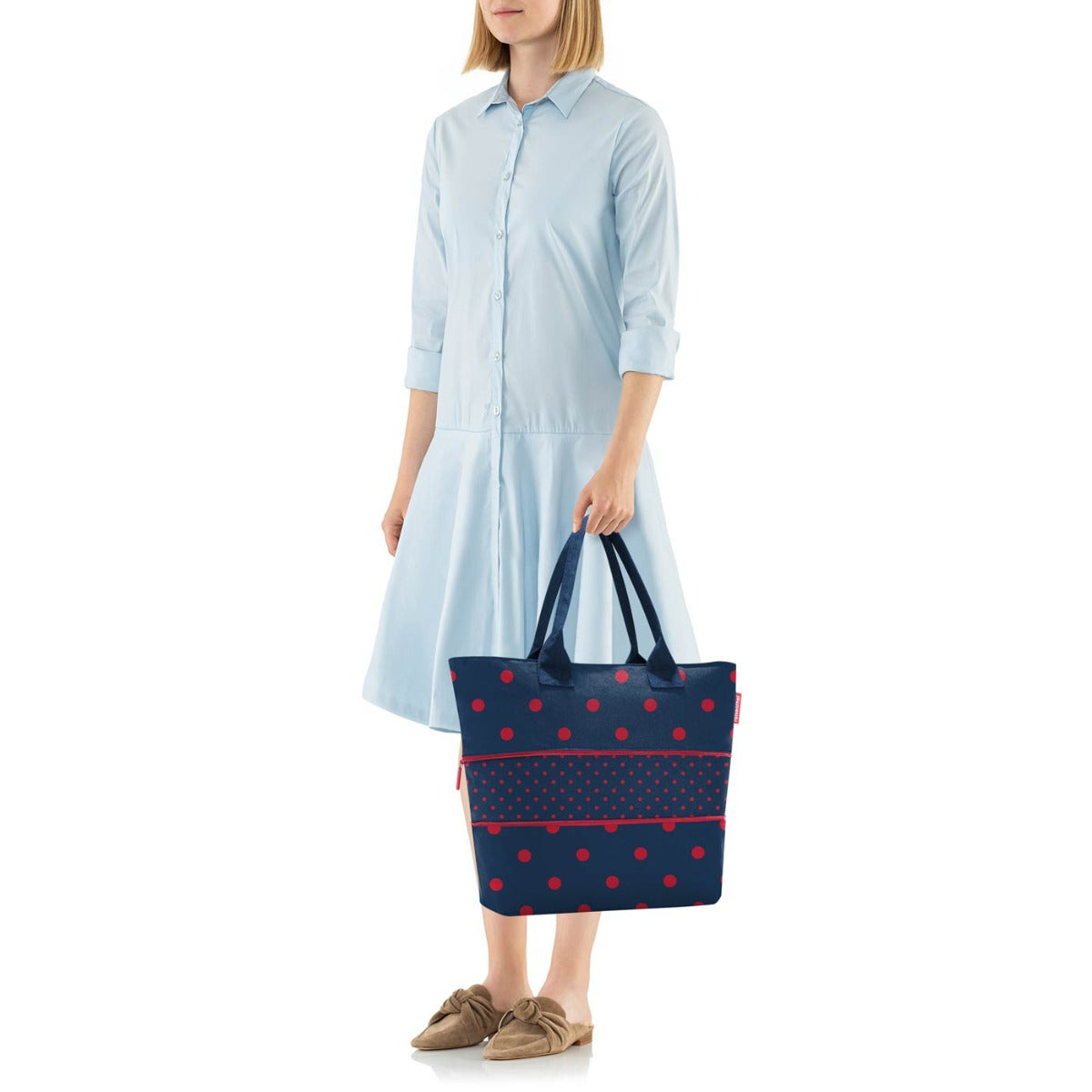 BORSA SHOPPER E1 MIXED DOTS RED
