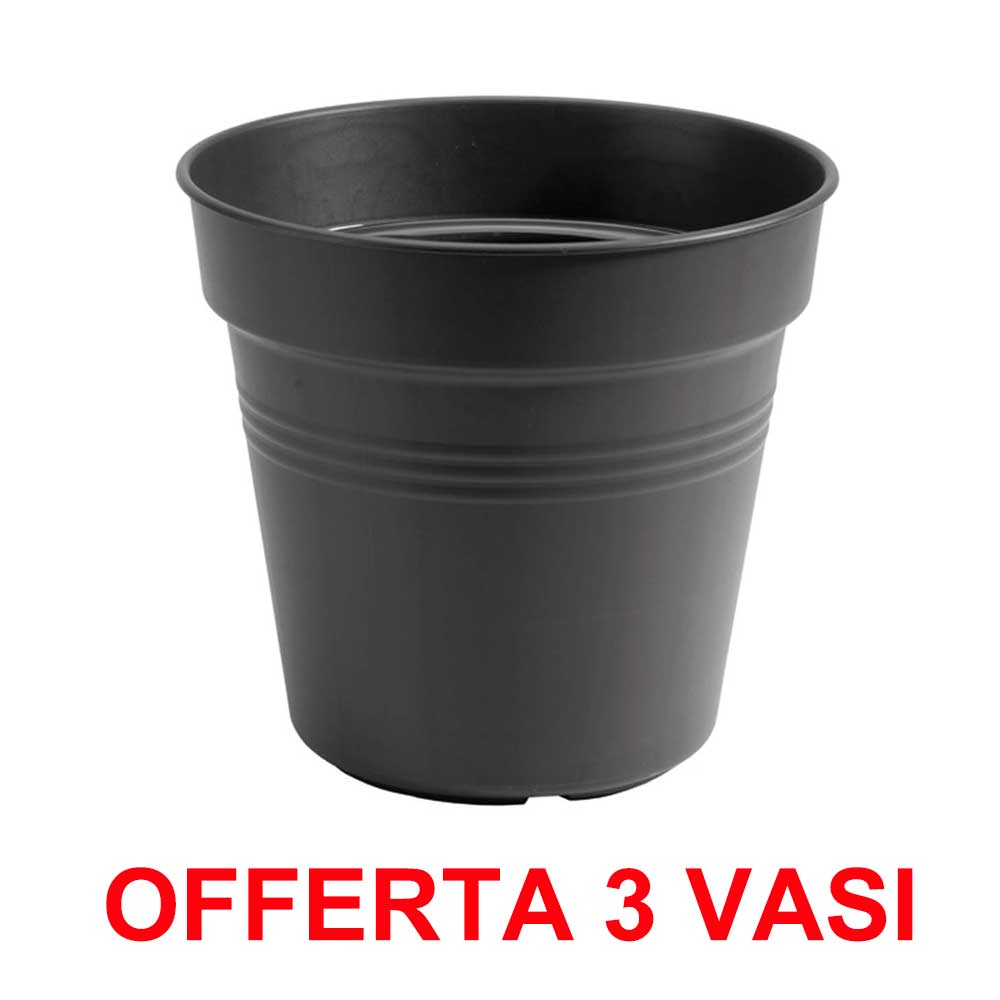 OFFERTA 3 VASO GREEN BASICS GROWPOT 21CM LIVING BLACK
