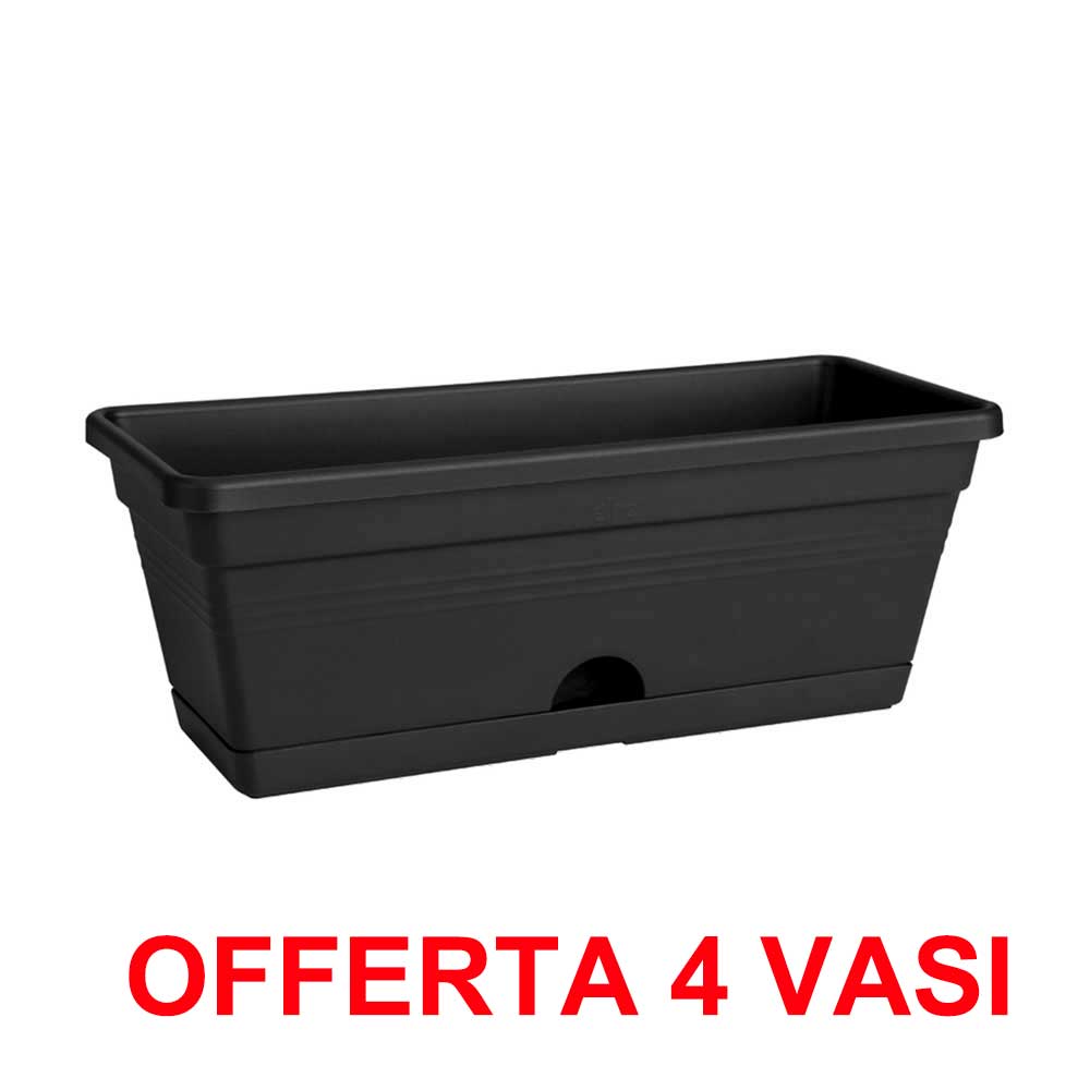 OFFERTA 4 FIORIERA GREEN BASICS TROUGH MINI 30CM LIVING BLACK