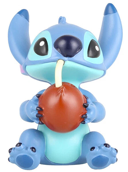 Statuetta Stitch con Noce di Cocco 9 cm Blu Disney