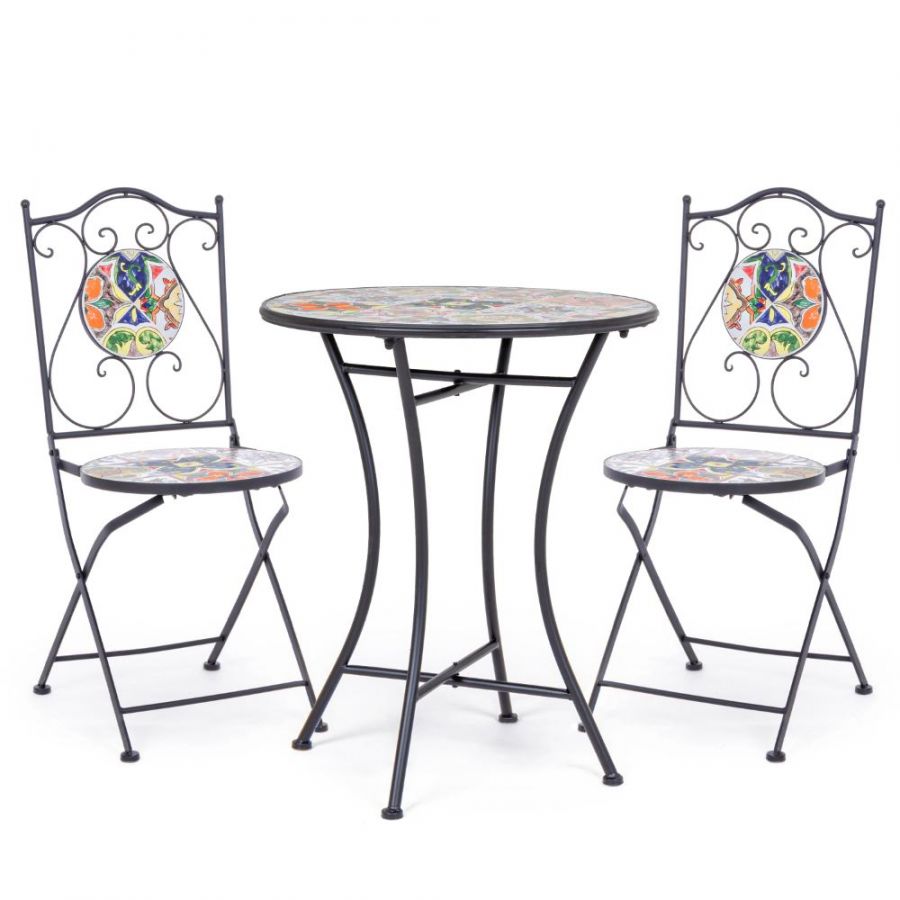 SET BISTROT PALOMA TAVOLO 60CM + 2 SEDIE