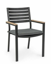 SEDIA CON BRACCIOLI E CUSCINO BELMAR ANTRACITE