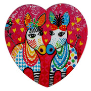 SOTTOBICCHIERE LOVE HEARTS 10CM ZIG ZAG ZEBRAS