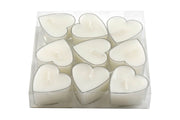 9 TEALIGHTS A FORMA DI CUORE COLOR CREMA