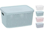 SCATOLA/BOX CON COPERCHIO 23X17X12CM 4 COLORI ASSORTITI