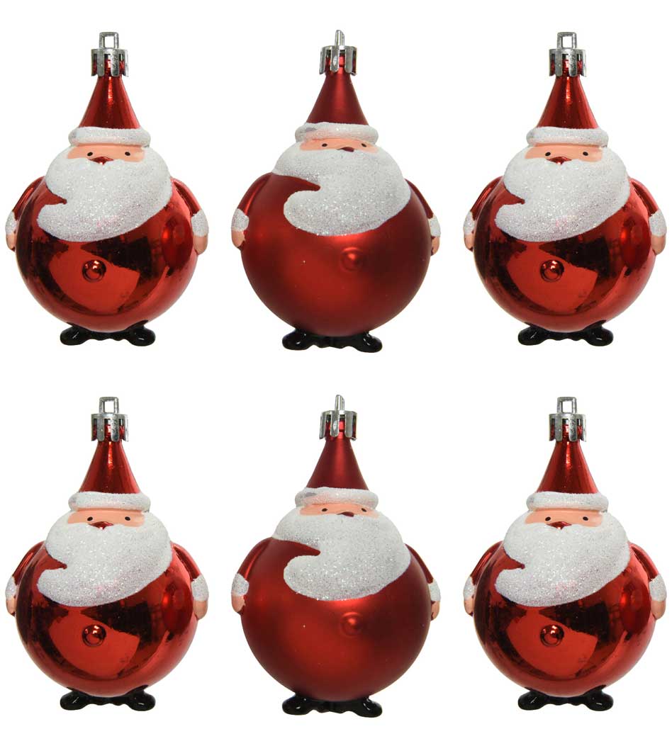 OFFERTA 6 BABBO NATALE APPENDIBILI LUCIDO/OPACO 5,5X8,5CM ASSORTITI