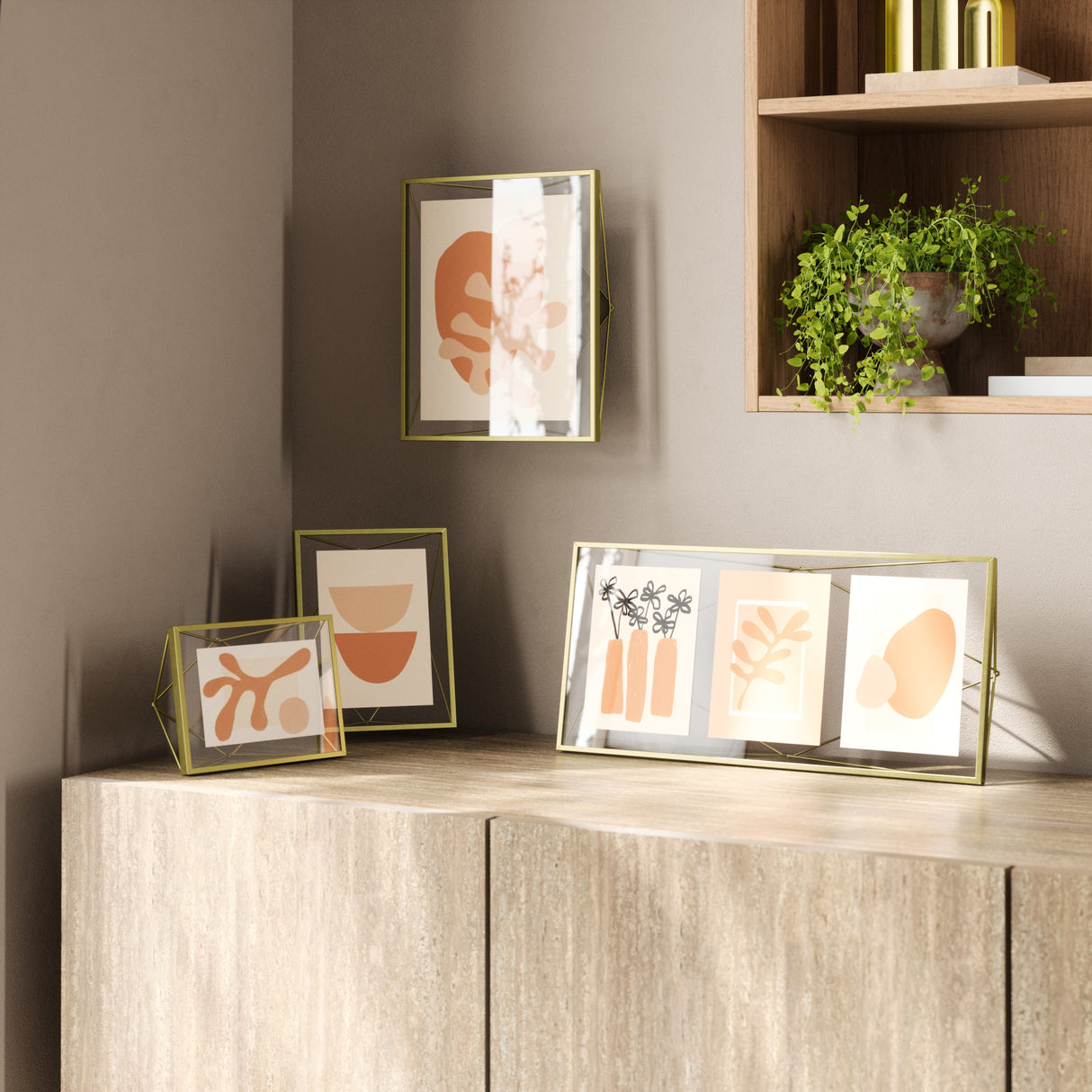 Cornice Portafoto Prisma 10x15 cm Ottone Opaco Umbra