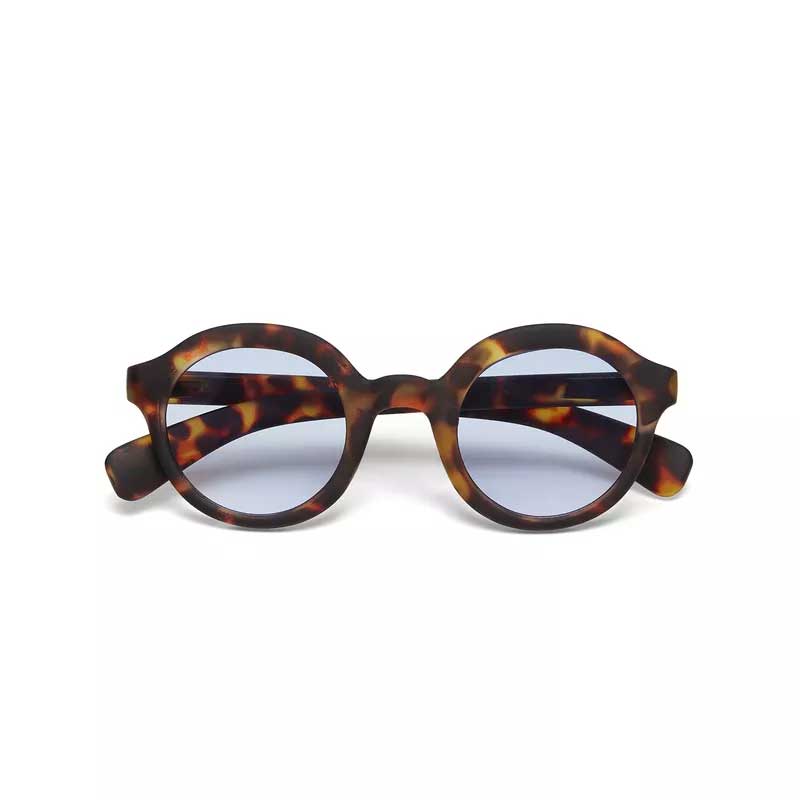 OCCHIALE DA SOLE MODELLO LAURO ROUND COLORE CLASSIC LENTI BLU GRADIENTE HAVANA