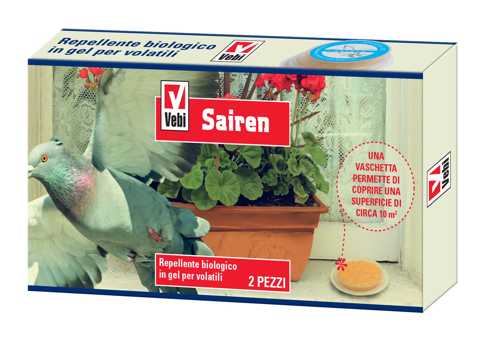 SAIREN REPELLENTE BIOLOGICO IN GEL PER VOLATILI 2PZ