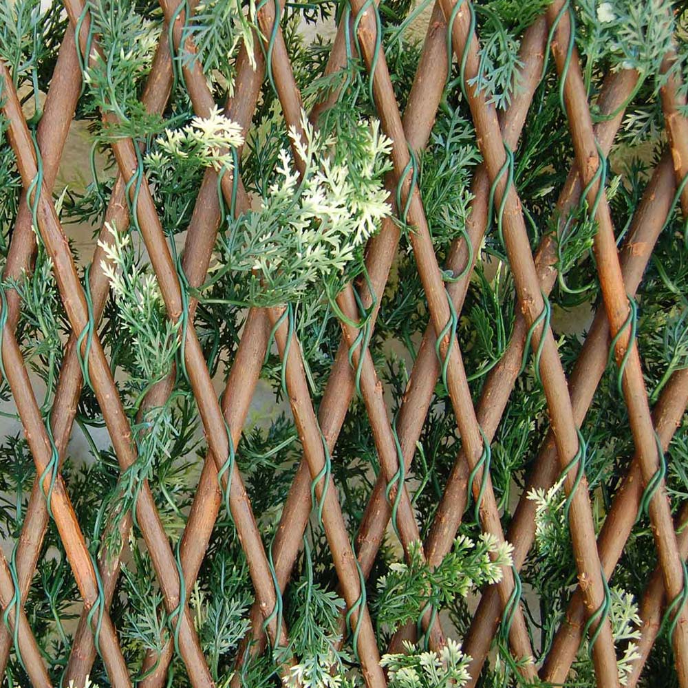 SIEPE SINTETICA IN FOGLIE DI CIPRESSO SU TRALICCIO ESTENSIBILE DIVY 3D X-TENS CYPRUS 1X2M