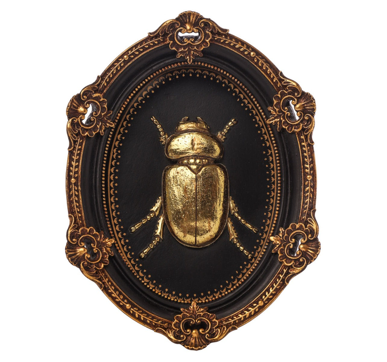 QUADRO IN RESINA CON SCARABEO 17X4X23,5CM