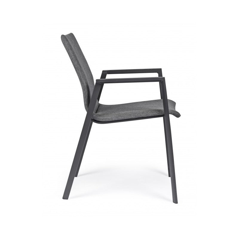 TAVOLO ALLUNGABILE 220/280/340X106 GRAFITE ELENA II +6 POLTRONE ODEON ANTRACITE