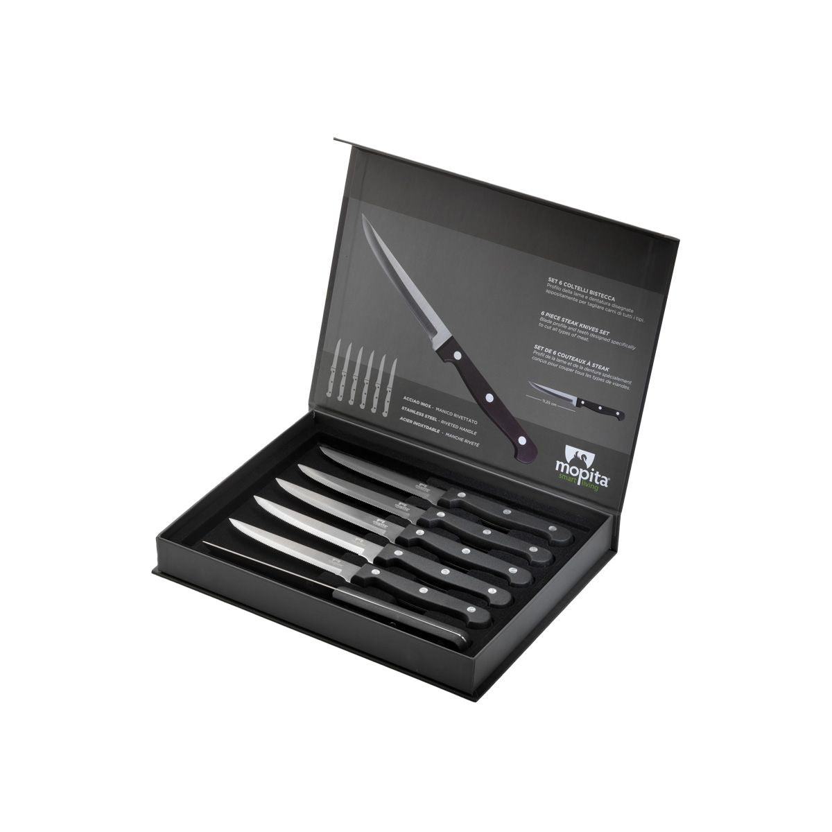 SET 6 COLTELLI PER BISTECCA ACCIAIO INOX