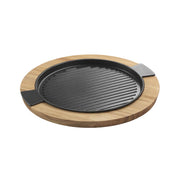 BISTECCHIERA TONDA IN GHISA CON VASSOIO IN LEGNO SIX O’ CLOCK