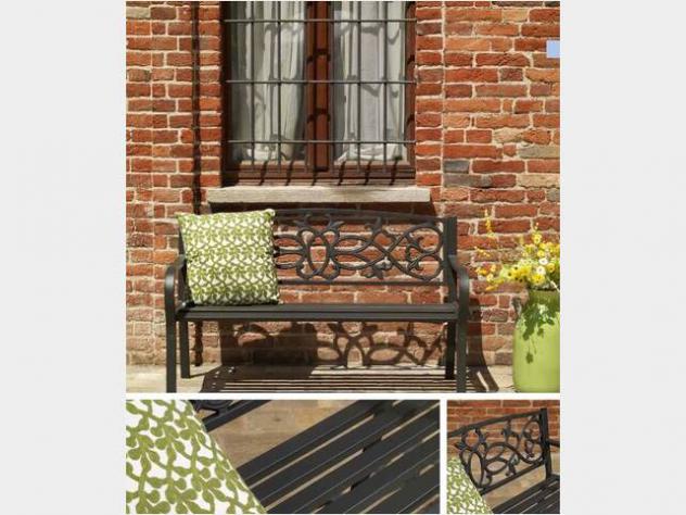 PANCHINA IN METALLO ANTRACITE PAVIA 124C57CH78CM