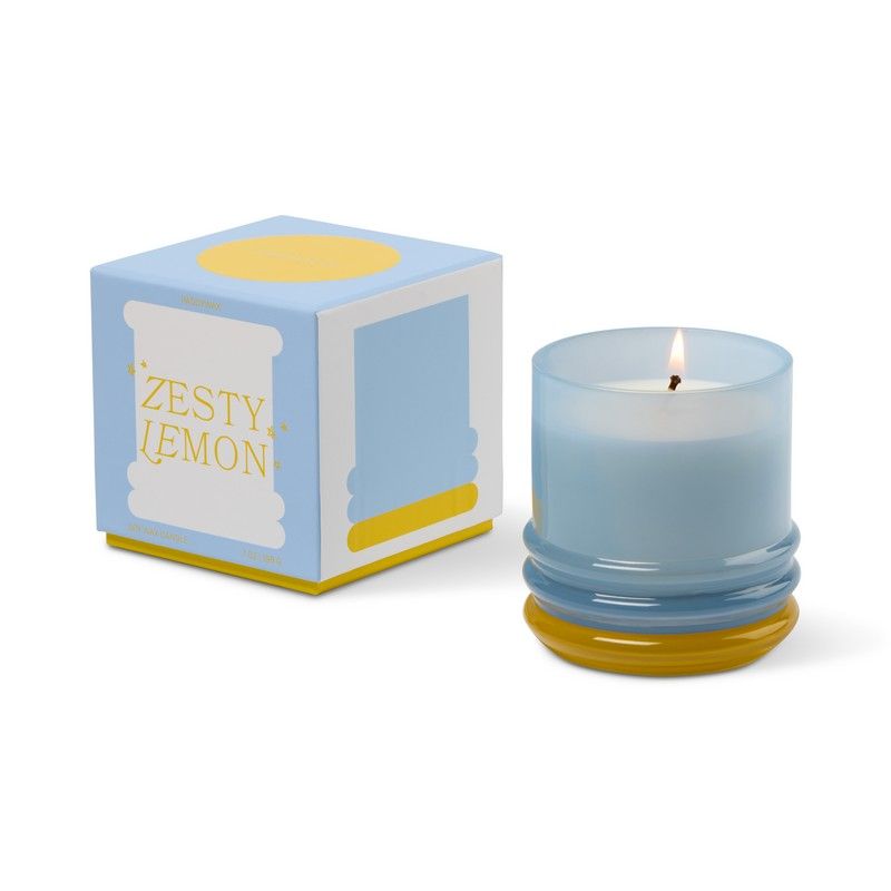 Candela in Vetro Stacked Zesty Lemon 198g Blu e Giallo Paddywax