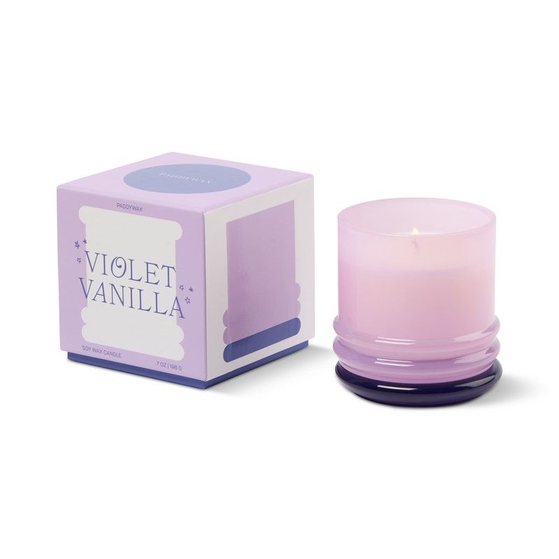 Candela in Vetro Stacked Lavanda e Viola Scuro 198g Paddywax
