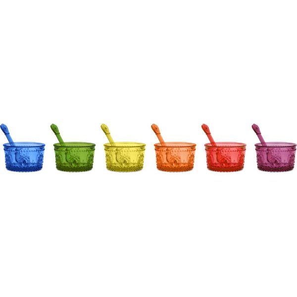 SET 6 COPPETTE PER GELATO, BAROQUE & ROCK, COLORI ASSORTITI