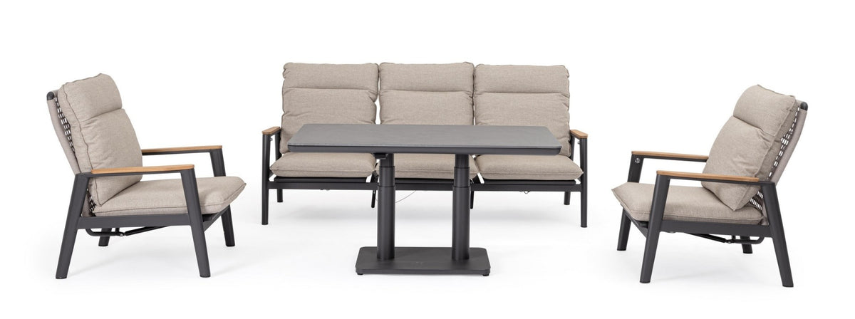 TAVOLO MIGUEL 140X80X51/72CM ALTEZZA REGOLABILE ANTRACITE