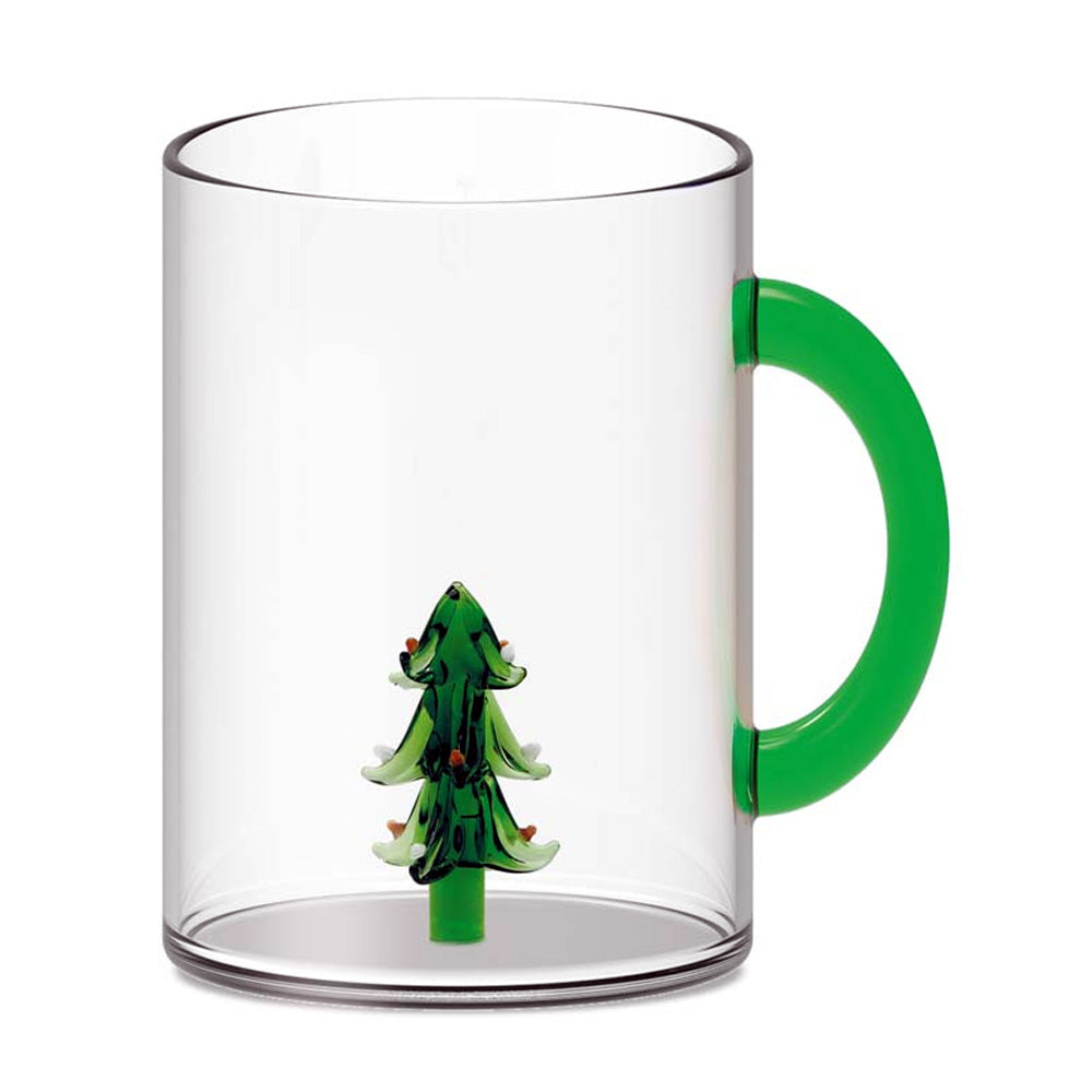 TAZZA IN VETRO BOROSILICATO 420ML ALBERO DI NATALE