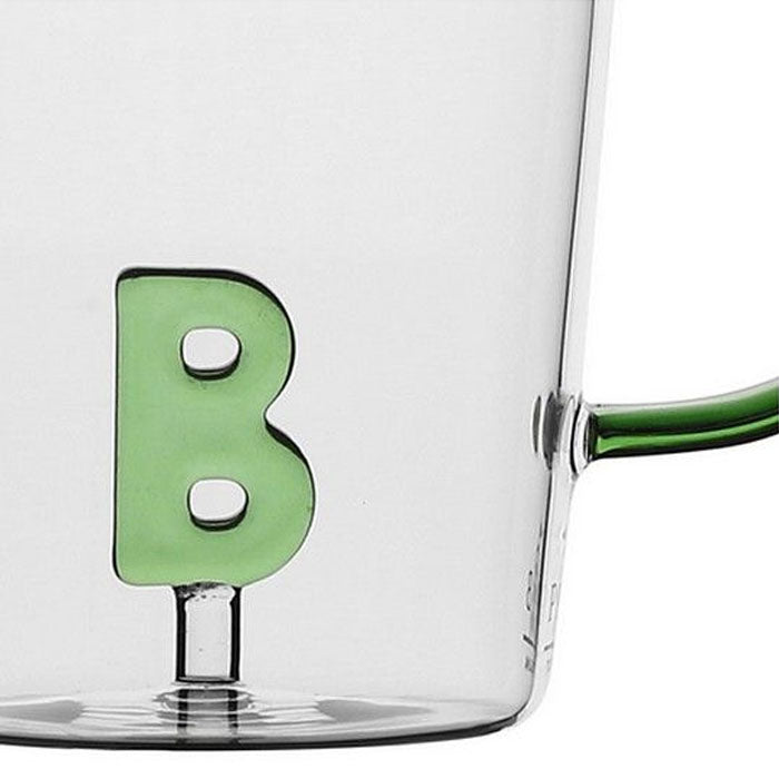 TAZZA LETTERA "B" IN VETRO BOROSILICATO 440CC