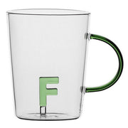 TAZZA LETTERA "F" IN VETRO BOROSILICATO 440CC