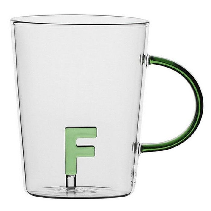 TAZZA LETTERA "F" IN VETRO BOROSILICATO 440CC
