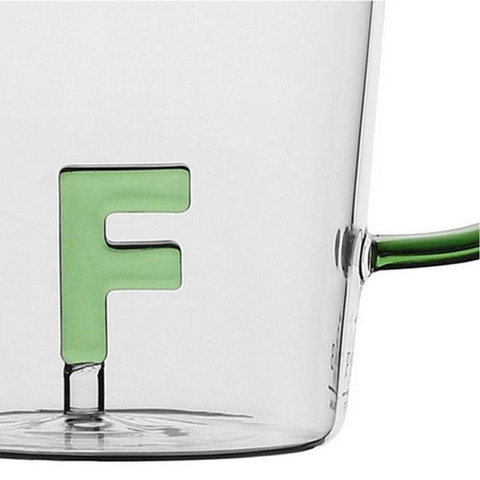 TAZZA LETTERA "F" IN VETRO BOROSILICATO 440CC