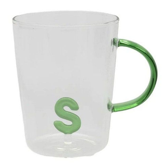 TAZZA LETTERA "S" IN VETRO BOROSILICATO 440CC