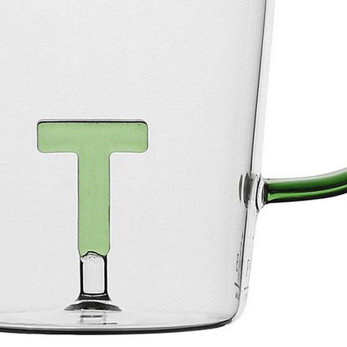 TAZZA LETTERA "T" IN VETRO BOROSILICATO 440CC