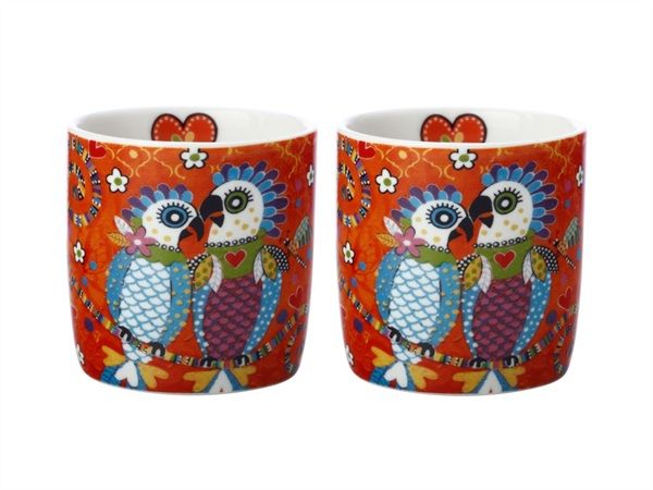 SET 2 TAZZINE CAFFE' ESPRESSINI 100ML LOVE HEARTS CLUB