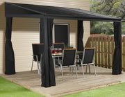 PERGOLA ADDOSSATA 3X4 ANTRACITE PORTLAND CON ZANZARIERE