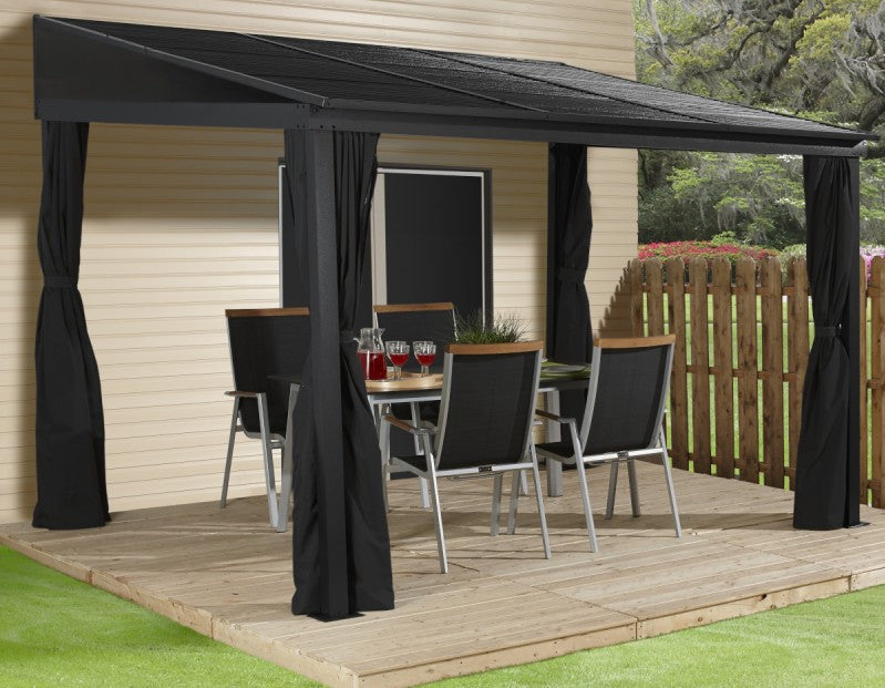 PERGOLA ADDOSSATA 3X4 ANTRACITE PORTLAND CON ZANZARIERE