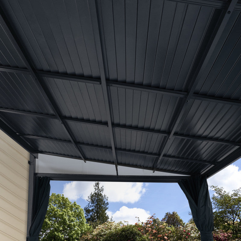 PERGOLA ADDOSSATA 3X4 ANTRACITE PORTLAND CON ZANZARIERE