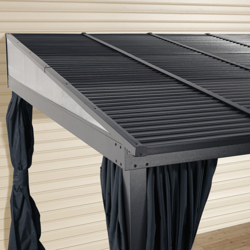 PERGOLA ADDOSSATA 3X4 ANTRACITE PORTLAND CON ZANZARIERE