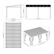 PERGOLA ADDOSSATA 3X4,8 ANTRACITE PORTLAND CON ZANZARIERE