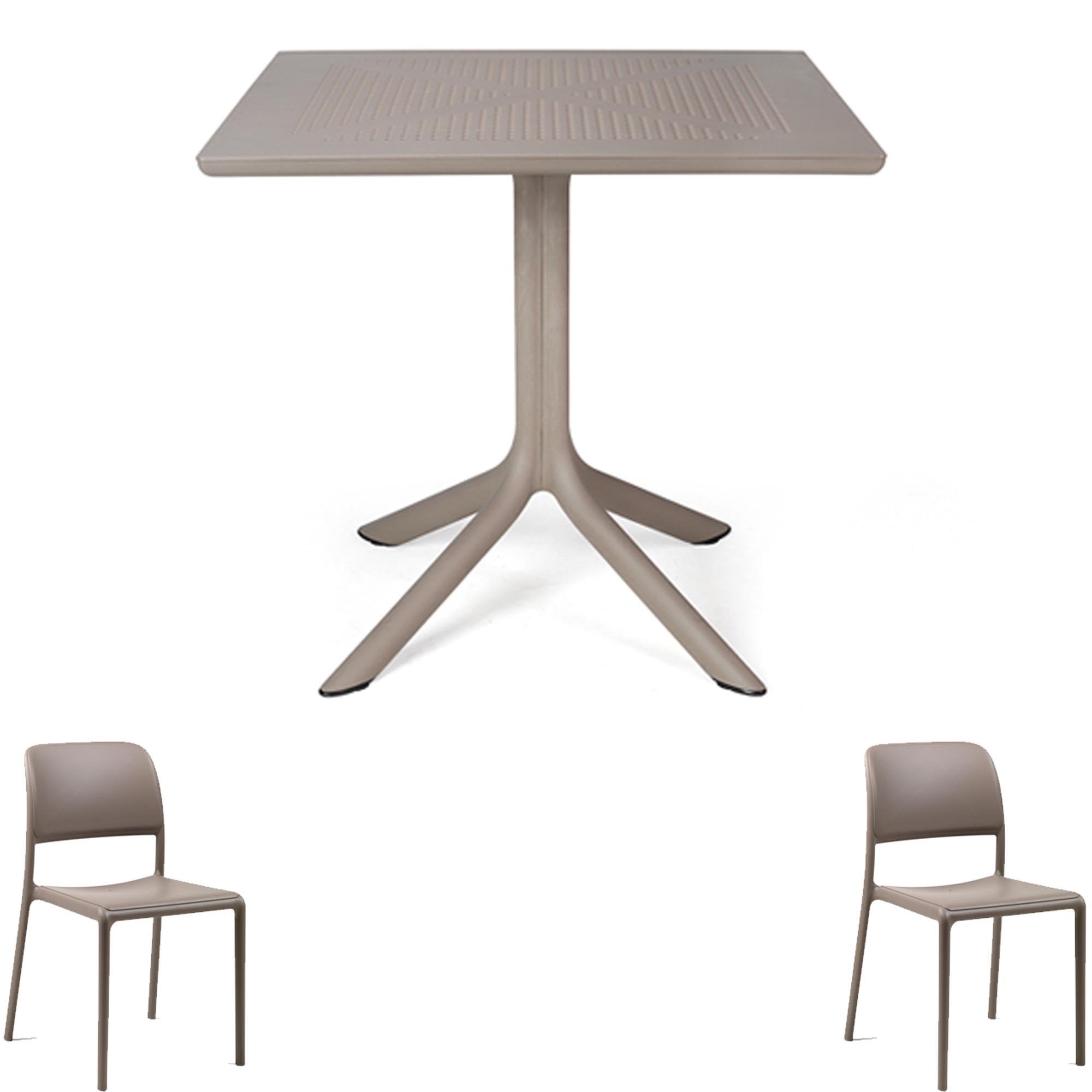 ANGEBOT: CLIP-TISCH 80X80 + 2 RIVA BISTROT-STÜHLE IN IHRER WAHLFARBE