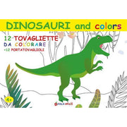 LIBRO DINOSAURI DA COLORARE TOVAGLIETTE E PORTATOVAGLIOLI