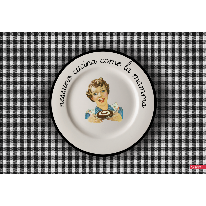 TOVAGLIETTA AMERICANA MANGIA E IMPARA NESSUNO CUCINA COME LA MAMM 30X44CM