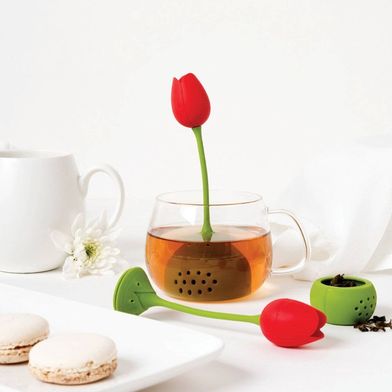 INFUSORE DA TE' A FORMA DI TULIPANO ROSSO