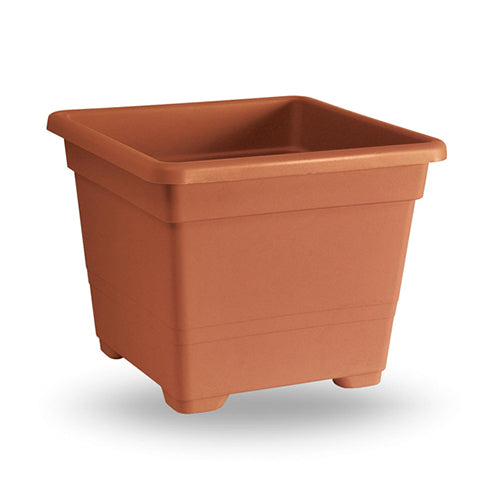 VASO QUADRATO 38 CM 60% RICICLABILE TERRACOTTA