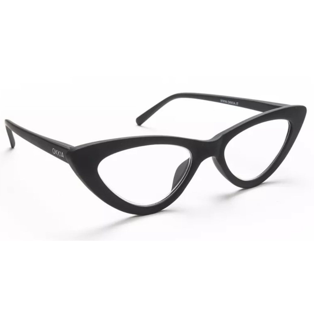 OCCHIALE DA LETTURA MODELLO ADRIANA SMALL CAT EYE COLORE NERO GRAD. +3.00 OKKIA
