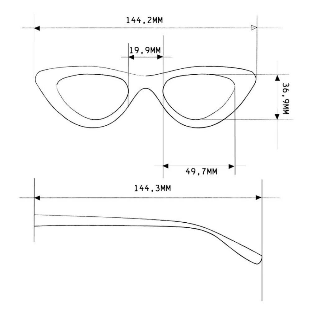 OCCHIALE DA LETTURA MODELLO ADRIANA SMALL CAT EYE COLORE NERO GRAD. +3.00 OKKIA