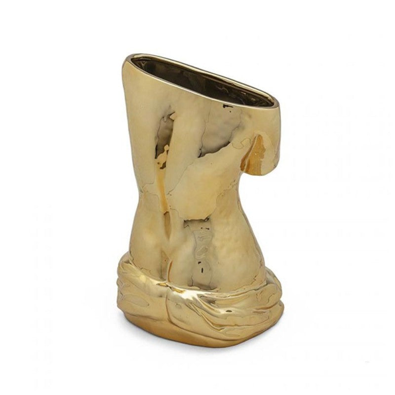 Vaso da tavolo Milo in ceramica dorata Seletti - immagine 2