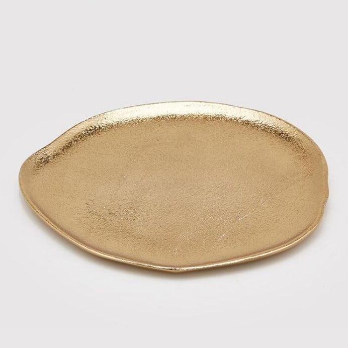 VASSOIO IN ALLUMINIO IRREGOLARE Ø22CM ORO