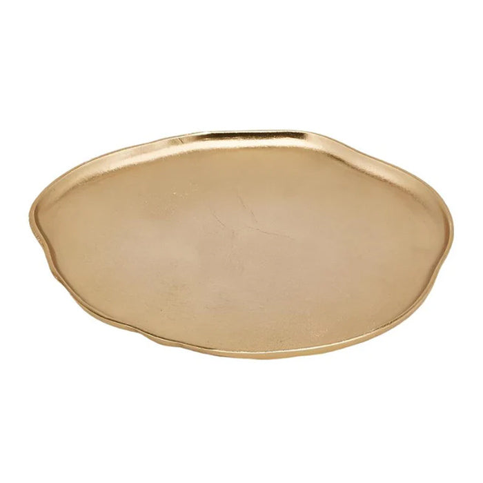 VASSOIO IN ALLUMINIO IRREGOLARE Ø30CM ORO