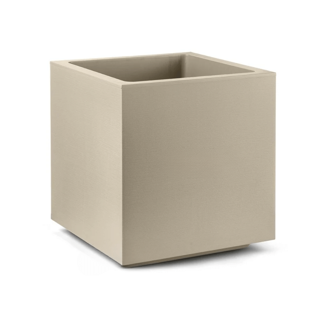 VASO CUBO MATHERIA 50CM GREIGE CON ROTELLE